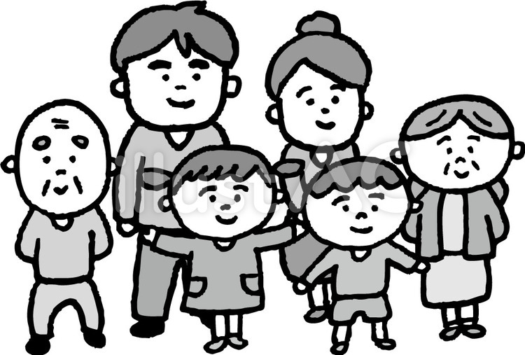 家族　グレー 家族,グレー,家庭のイラスト素材