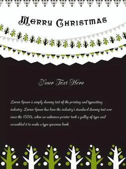 おとな可愛いクリスマスのポスター縦01 クリスマス,ポスター,カード,もみの木,オーナメント,北欧,かわいい,シンプル,冬,シックのイラスト素材