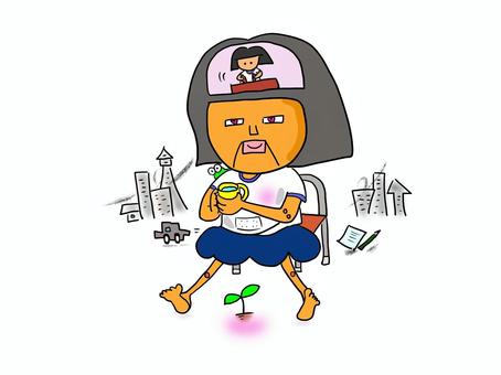 ロボット　おかっぱ おかっぱ,女の子,体操服,昭和,素朴,ブルマ,愛,子ども,休憩,街のイラスト素材