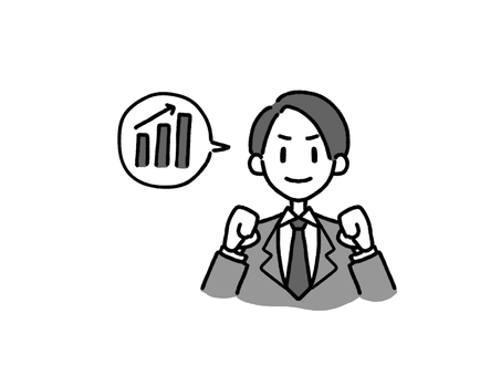 やる気のある男性 ビジネス,向上,男性,スーツ,やる気,成績,シンプルのイラスト素材