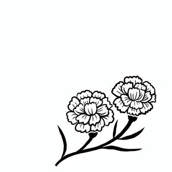 カーネーション　シルエット カーネーション,花,シルエット,彫刻,切り絵,イラスト,秋,モノクロのイラスト素材