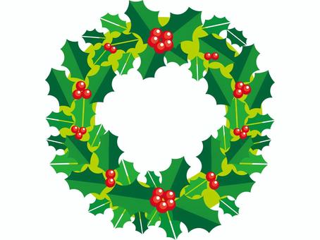 クリスマ・スリース3 クリスマ・スリース3 クリスマス,リース,飾り,オーナメント,12月,イベント,メリークリスマス,クリスマスイヴ,ひいらぎ,ひいらぎの実のイラスト素材