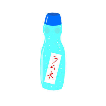 Illustration, drink, ramune, light blue, 