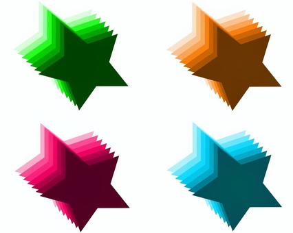 グラデーション星セット1 星,グラデーション,緑のイラスト素材