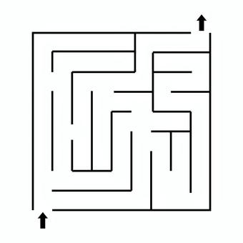 迷路 迷路,ゲーム,遊び,モノクロ,線,知育,シンプル,簡単のイラスト素材