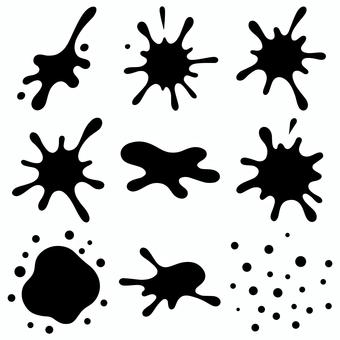 飛び散るインク　黒 インク,インキ,ペンキ,ペイント,絵の具,万年筆,しずく,汚れ,ポタ落ち,液のイラスト素材