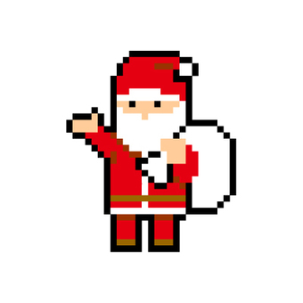 Illustration, dot picture, pixel art, santa claus, 