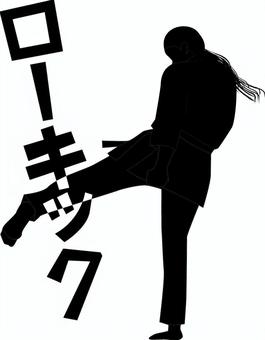 空手シルエット 空手,格闘技,技名,動き,蹴り,動作,技,選手,人物,シルエットのイラスト素材