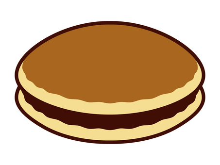 どら焼き どら焼き,円盤状,和菓子,小豆餡,あんこ,おやつ,生地のイラスト素材