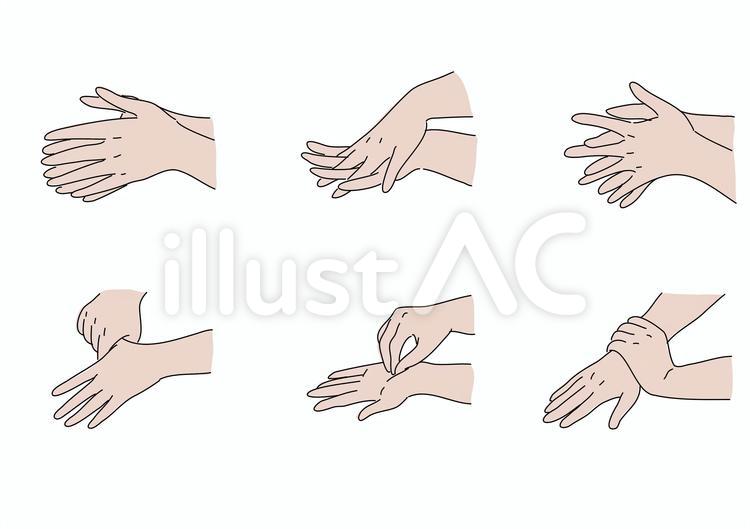 Health02 手,指,手洗いのイラスト素材