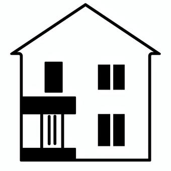 家のアイコン 家,ホーム,いえ,一戸建て,白黒,モノクロ,ベクター,イラスト,home,戸建てのイラスト素材
