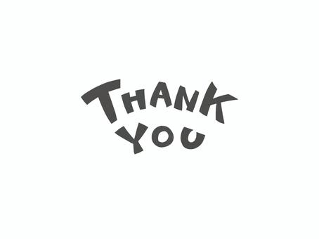 手書き文字　サンキュー　感謝　白黒濃 文字,サンキュー,ありがとう,感謝,お礼,お返し,気持ち,父の日,母の日,敬老の日のイラスト素材