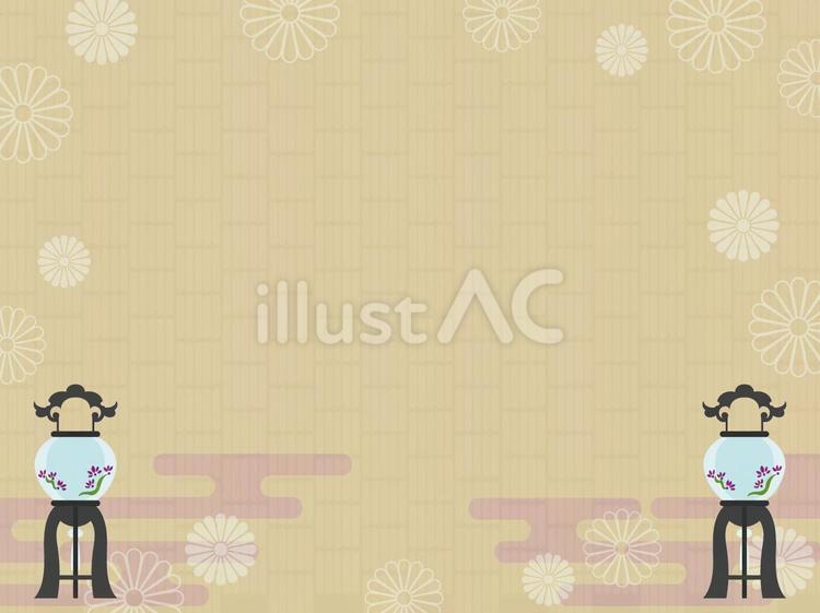 お盆　フレーム背景7 盆提灯,盆,和のイラスト素材