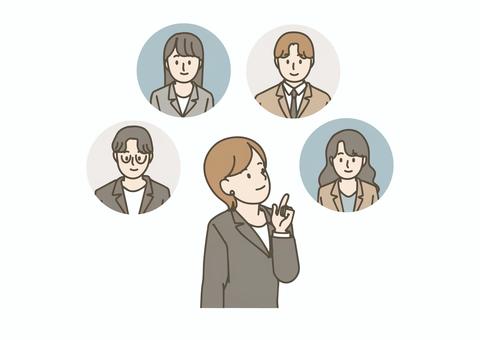 人材を選ぶ採用担当の女性 女性,スーツ,採用,人材,選考,就活,転職,面接,人物,ビジネスのイラスト素材