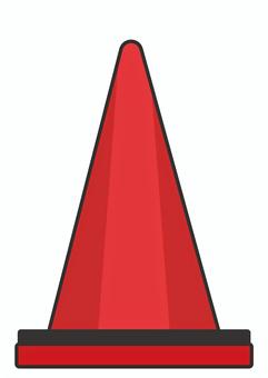Illustration, rouge, un pylône, cône triangulaire, 