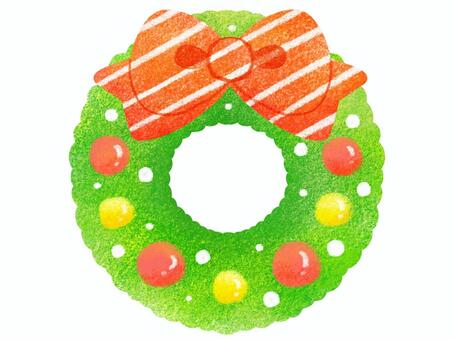 クリスマスリース クリスマスリース,クリスマス,リース,冬,12月,もみの木,木,行事,イベント,ホリデーのイラスト素材