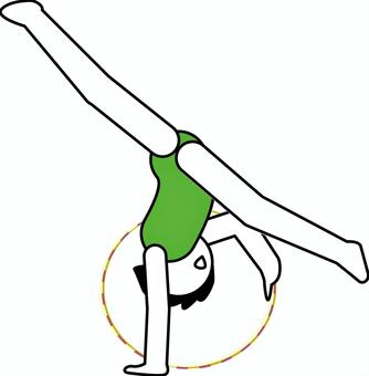 体操フープ 新体操,フープ,演技,デフォルメ,女子,人物のイラスト素材