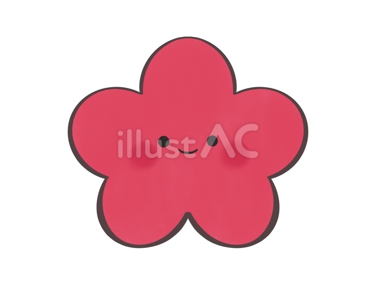 顔つきのかわいい梅の花 梅,花,植物のイラスト素材