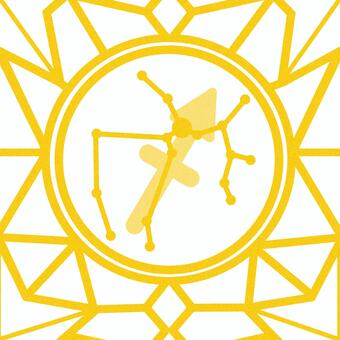 シームレスなモザイク　射手座の線画　ｐ  射手座,いて座,星座,星,占い,運勢,ホロスコープ,占星術,12星座,宇宙のイラスト素材