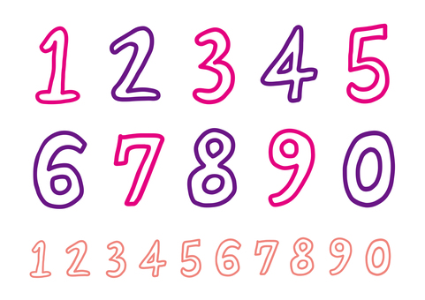 数字 数字,算用数字,ナンバー,番号,順番,順位,数える,可愛い,ゆるい,手描きのイラスト素材