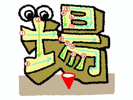 場　漢字　書き順あり 場,フォント,漢字,立体,文字絵,目,書き順,矢印,12画,可愛いのイラスト素材