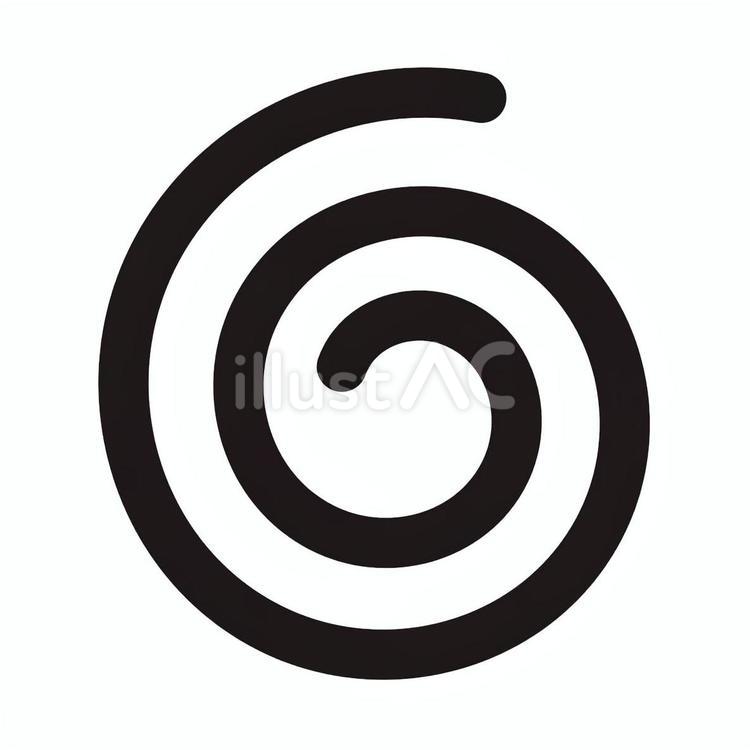 ぐるぐるマーク（黒） ぐるぐるマーク,渦巻き,渦のイラスト素材