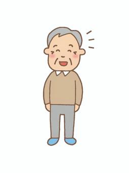 Illustration, old man, senior citizens, a smile, 