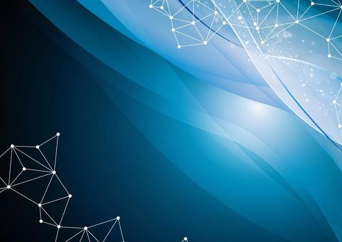 青色の抽象的な曲線のデジタル背景素材 デジタル,サイバー,曲線,幾何学,ライン,光,パーティクル,スタイリッシュ,青色,背景のイラスト素材