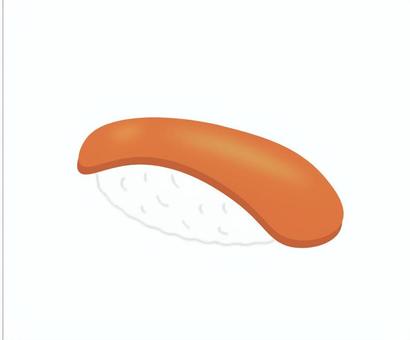 サーモンの握りすし 握りずし,サーモン,魚,食,食べ物,食材,サーモンの握りずしのイラスト素材