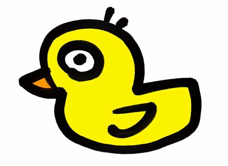 おとぼけアヒル アヒル,鳥,イラスト,手書き,絵の具,水彩のイラスト素材