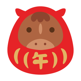 午年年賀素材　だるま