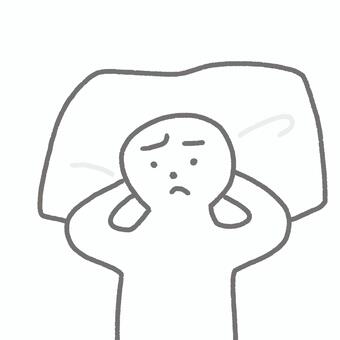 悩む人物イラスト　不機嫌　モヤモヤ　不満 不機嫌,悲しい,思い出す,憤り,不満,人物,つまらない,ひとりぼっち,寂しい,疑問のイラスト素材