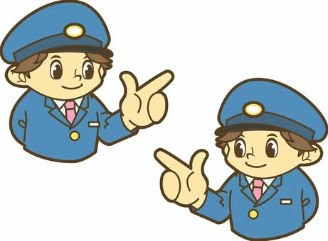 指差し確認する鉄道員