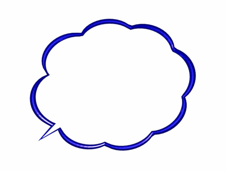 立体的な雲の吹き出し青・背景透過 雲,吹き出し,フキダシ,漫画,アメコミ,シンプル,フレーム,かわいい,おしゃれ,ゴージャスのイラスト素材