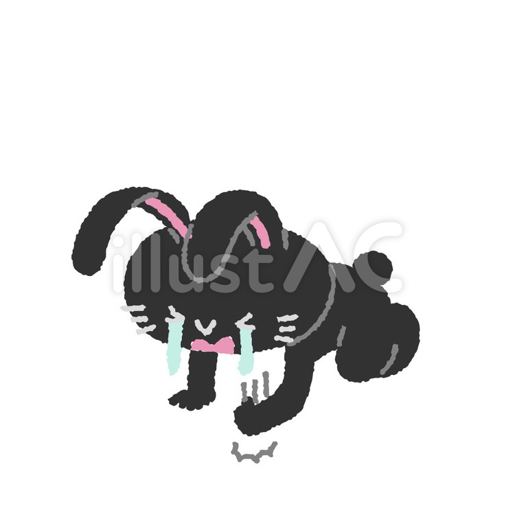 ウサギキャラシリーズ　悔しがるうさぎ うさぎ,悔しがる,泣くのイラスト素材