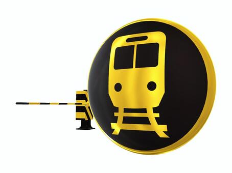 踏切に電車マーク 踏切,遮断機,電車,踏切保安装置,腕木式,トレイン,乗り物,公共交通機関,生活,アイコンのイラスト素材