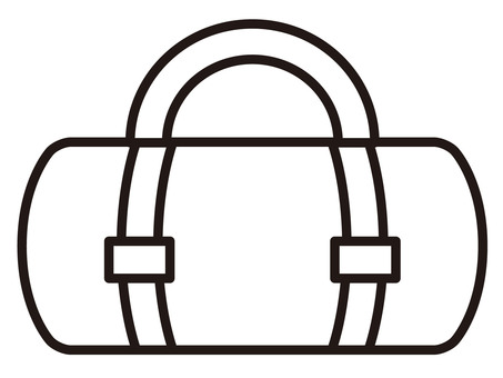 収納カバンの線画アイコン 鞄,バッグ,収納,線画,アイコン,袋,持ち手,バックル,シンプル,持ち運びのイラスト素材
