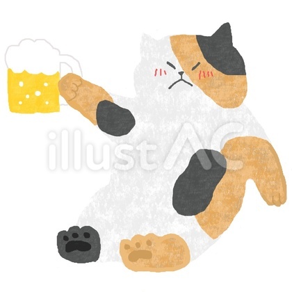 お酒を飲むねこちゃん♪
