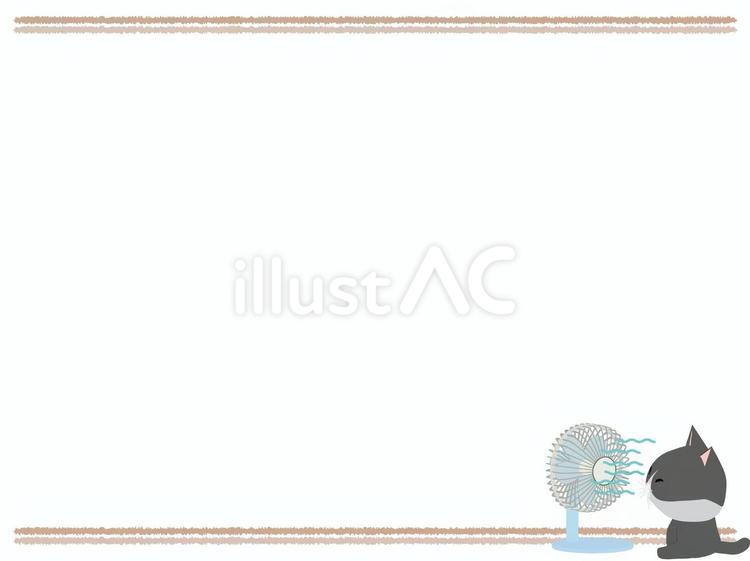 扇風機_猫 扇風機,猫,はちわれのイラスト素材