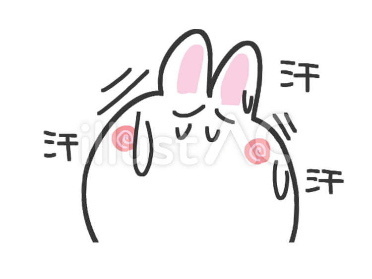 焦るウサギ うさぎ,汗,焦るのイラスト素材