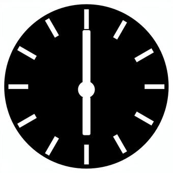 時計（6時）シルエット 時計,時間,時刻,タイム,目覚まし時計,タイマー,素材,単純,アイコン,シンプルのイラスト素材