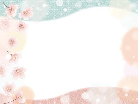 満開の桜の和柄フレーム1