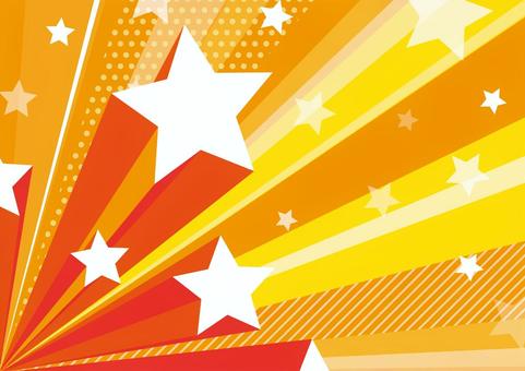 ポップに飛び出すスターの集中線 ポップに飛び出すスターの集中線 星,集中線,ライン,ドット,ポップ,オレンジ色,背景のイラスト素材