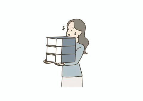 書類を運ぶ女性社員 社会人,会社員,ビジネス,職場,オフィス,デスクワーク,仕事,業務,書類,ファイルのイラスト素材