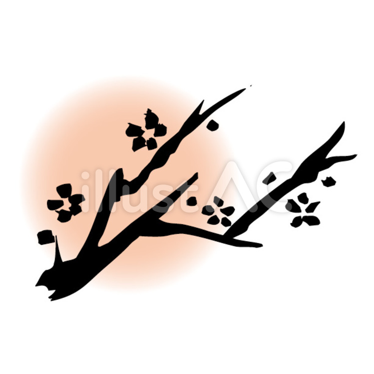 水墨画,つぼみ 水墨画,つぼみ,手描きのイラスト素材