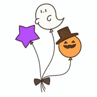 ハロウィン　風船 ハロウィン,かぼちゃ,おばけ,星,風船,秋,10月,年中行事,イベント,素材のイラスト素材