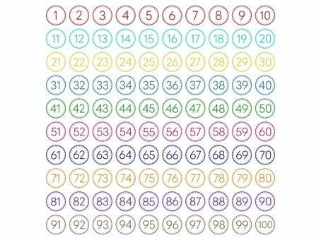 숫자의 일러스트 1~100 그 40, JPG, PNG 및 AI 숫자의 일러스트 1~100 그 40, 디지털, 디자인, 화려한, JPG, PNG 및 AI