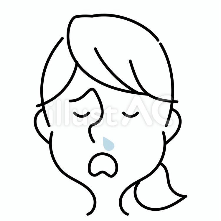 鼻水が出る女性 鼻水,鼻炎,アレルギーのイラスト素材
