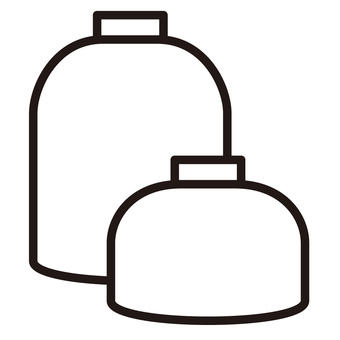 アウトドア携帯用ガス缶OD缶線画アイコン ガス缶,od缶,線画,アウトドア,キャンプ,アイコン,シンプル,燃料,エネルギー源,缶のイラスト素材