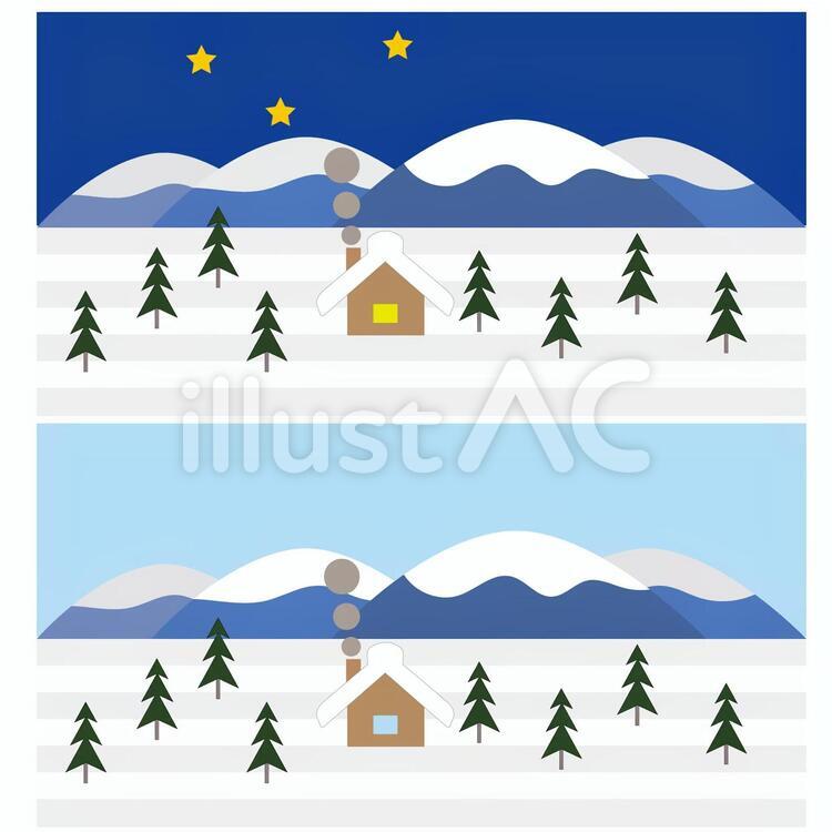 木と山8 雪山イラスト No 140 無料イラストなら イラストac